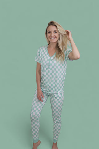 MINT CHECKERS WOMEN'S JOGGER DREAM SET