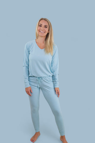 HAZY BLUE RIB WOMEN'S JOGGER DREAM SET