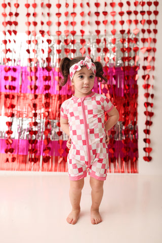 DREAMY PINK CHECKERS DREAM BOW