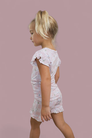 EXCLUSIVE DUCKS AND DAISIES DREAM RUFFLE SHORT SET