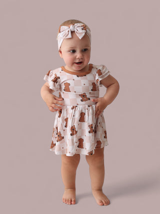 COZY BEAR DREAM CAP SLEEVE BODYSUIT DRESS