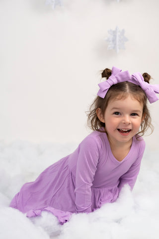 AMETHYST RIB DREAM RUFFLE DRESS