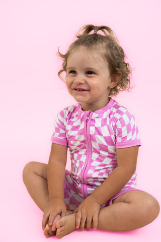 BUBBLEGUM WAVY CHECKERS DREAM SHORTIE