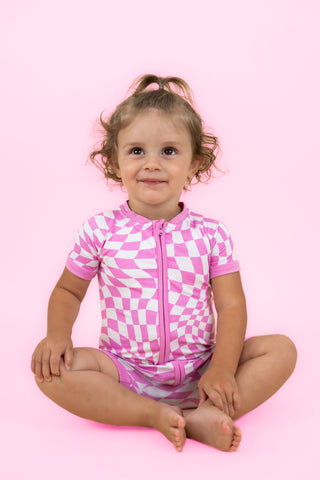 BUBBLEGUM WAVY CHECKERS DREAM SHORTIE