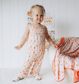 HAPPY DAYZZZ SMOCKED JUMPSUIT