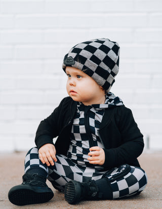 CHARCOAL CHECKERS DREAM BEANIE