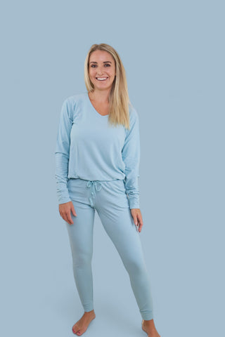 HAZY BLUE RIB WOMEN'S JOGGER DREAM SET