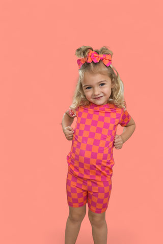 NEON DREAMS CHECKERS DREAM SHORT SET