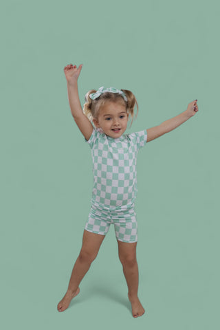 MINT CHECKERS DREAM SHORT SET