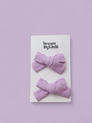 AMETHYST RIB DREAM BOW HAIR CLIPS