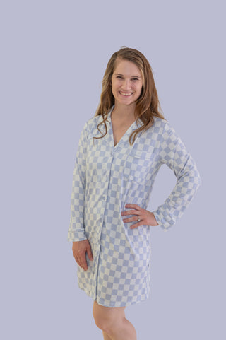 CLOUDY CHECKERS WOMEN’S DREAM GOWN