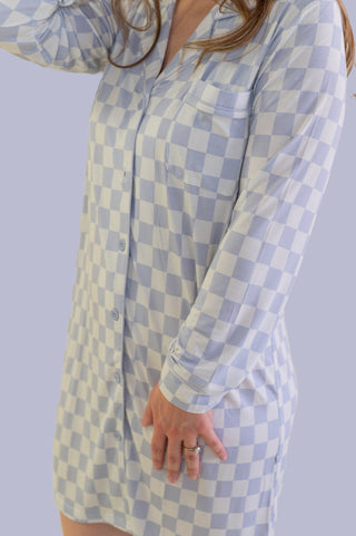 CLOUDY CHECKERS WOMEN’S DREAM GOWN