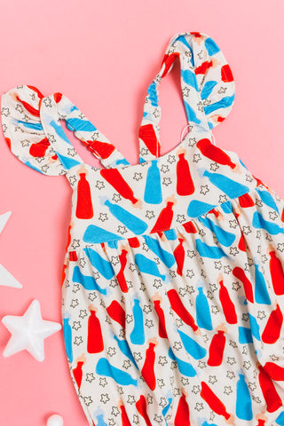 BURSTING RED WHITE & BLUE DREAM BUBBLE ROMPER