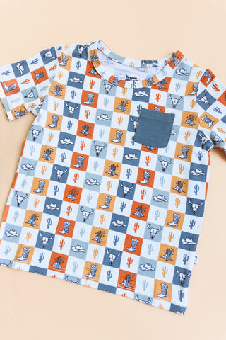 WILD WEST CHECKERS DREAM POCKET TEE