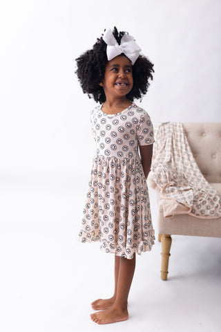 SANDY SMILES CHECKERS DREAM RUFFLE DRESS